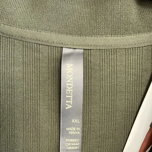 NEW Mondetta Women's XXL Ribbed Olive Green Polo Shirt TENCEL/Modal Blend - Picture 7 of 11